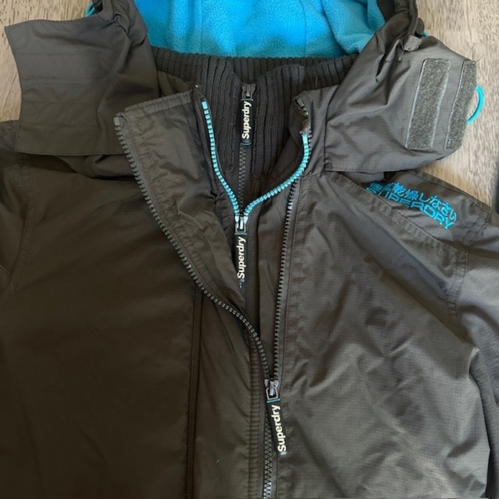 Superdry Windcheater Hooded Jacket Full Zip Outdoor Coat Olive Green M - Picture 4 of 8
